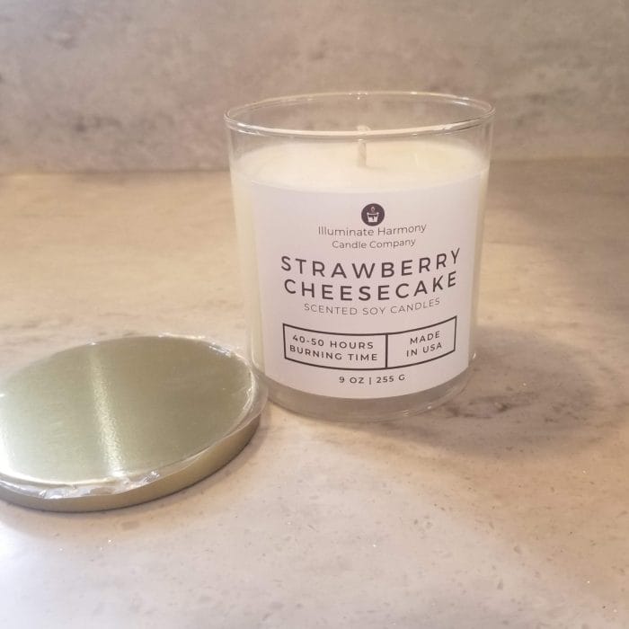 Strawberry Cheesecake Scented Candle 9 oz (Sold Out) - Image 3
