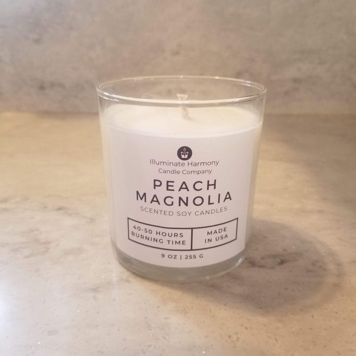 Peach Magnolia Scented Soy Candle 9oz(Sold Out) - Image 3