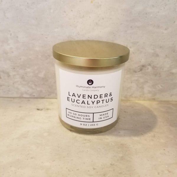 Lavender and Eucalyptus Scented Candle 9 oz (Sold Out)