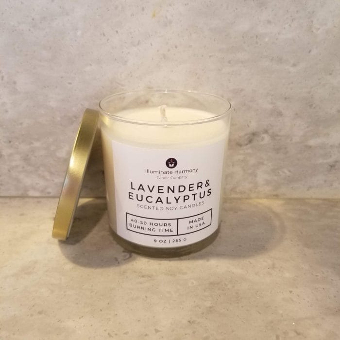Lavender and Eucalyptus Scented Candle 9 oz (Sold Out) - Image 2