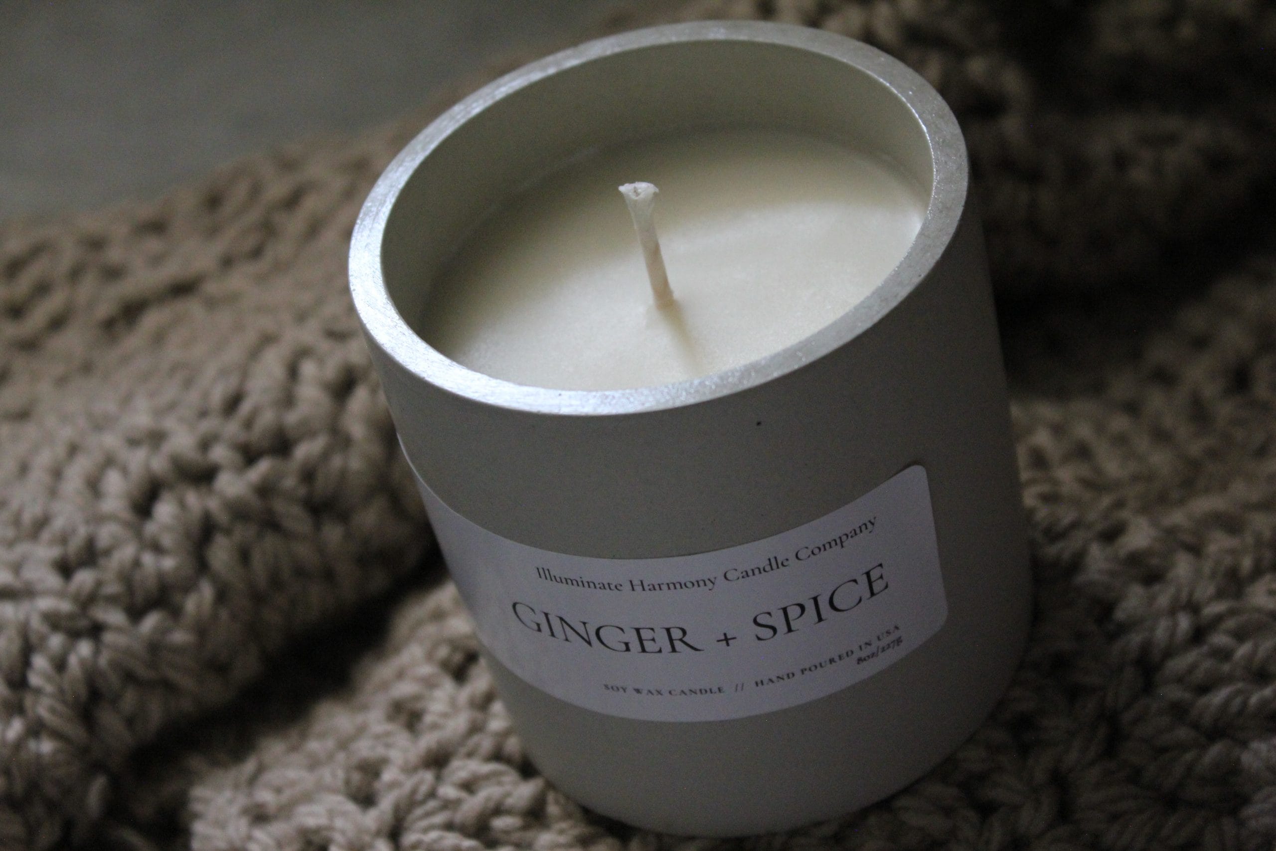 Ginger And Spice Scented Fall Candle Illuminate Harmony Candle Company