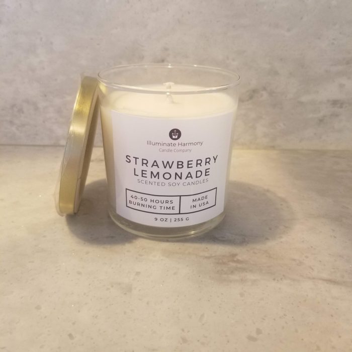 Strawberry Lemon Scented Candle 9 oz - Image 2