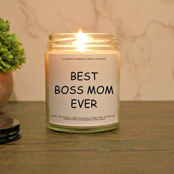 Best Boss Mom Ever Candle | Boss Appreciation Gift | Birthday Holiday Gift For Boss Mom | Mother's Day Gift | Leader Mom Business Owner Gift