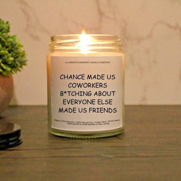 Chance Made Us Coworkers B*tching About Everyone Else Made Us Friends Candle | Work Bestie Leaving Gift | New Job Gift | Leaving Job Gift