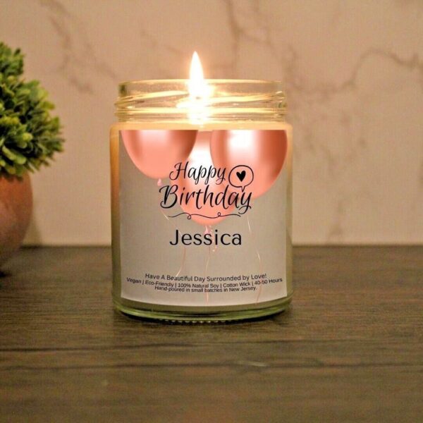 Happy Birthday Custom Candle | Customizable Birthday Gift for Her Or Him | Best Friend Birthday Gift Candle | Bestie Birthday Gift Candle