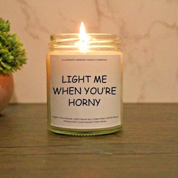 Light Me When You're Horny Candle | Humorous Gift | Boyfriend Gift | Gift For Husband | Funny Gift For Him | Gag Gift