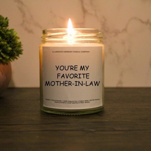 You're My Favorite Mother-In-Law Candle | Funny Candles | Personalized Candle Gift | Gift for Mom |Funny Gift  | Gift For Her | Holiday Gift