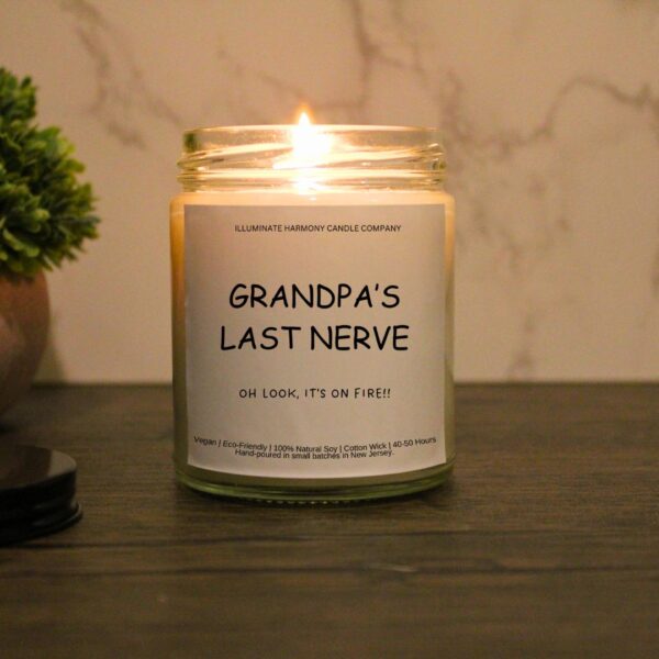 Grandpa's Last Nerve Candle | Funny Candles | Personalized Candle Gift | Last Nerve Candle | Funny Gift  | Gift For Dad | Holiday Gift