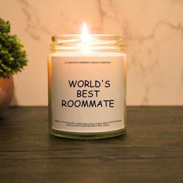 World's Best Roommate Candle | Roommate Gift Ideas | Roommate Birthday Present Ideas | New Roommate Gift | Cute Roommate Birthday Gift Ideas