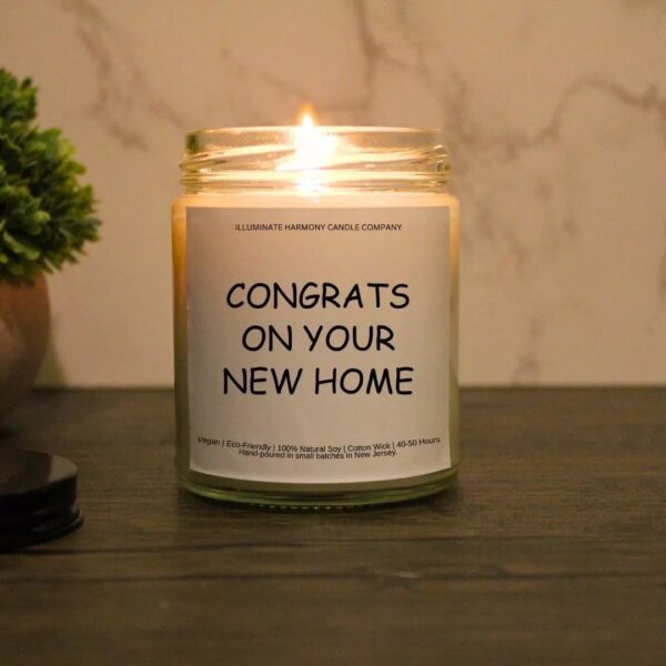 Congrats on Your New Home Candle | First Time Home Buyer Gift | Housewarming Gift | Closing Gift | Realtor Gift | New Homeowner Candle Gift
