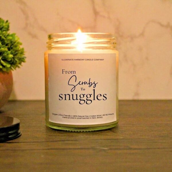 From Scrubs To Snuggles Candle | Gift Baskets For Nurses Station | Healthcare Gift Idea | Healthcare Professionals Gift | Nursing Staff Gift