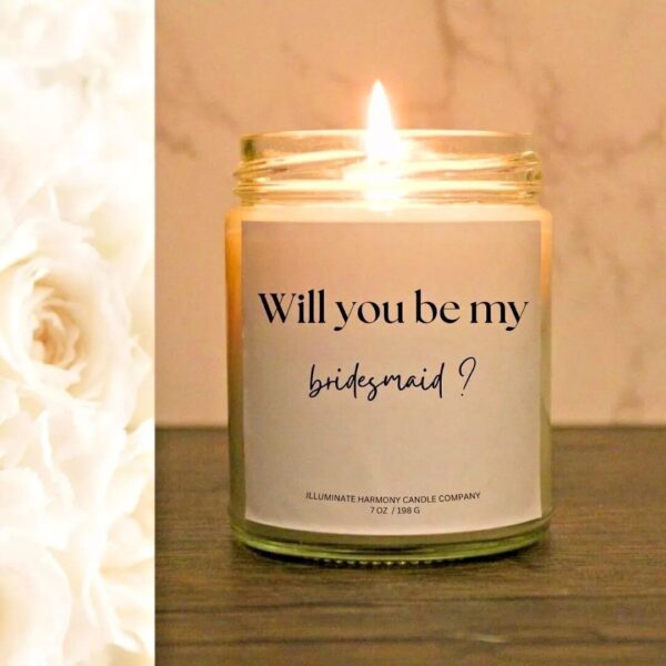 Will You Be My Bridesmaid Candle | Wedding Party Bridesmaid Proposal Candle Gift | Bridal Party Box Idea | Gift Idea For Bridesmaid Proposal