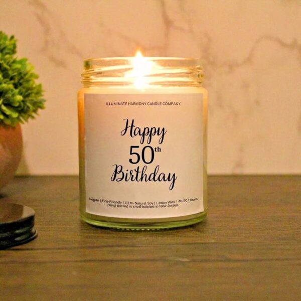 Happy 50th Birthday Candle | 50th Birthday Gift Ideas | 50th Birthday Celebration | 50th Birthday Gift For Mom | 50th Birthday Gift For Dad