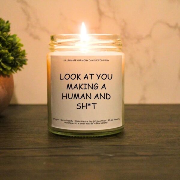 Look At You Making A Human And Sh*t Candle | Gifts For Soon To Be First Time Mom | Present For Soon To Be Mom | Gift For Expecting Mother