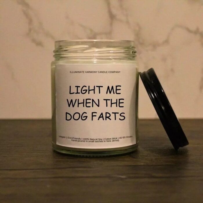 Light Me When The Dog Farts Candle | 7oz | Odor Neutralizing Dog Lover Humor Gift | Dog Mom Candle | Personalized Gift For Dog Owner - Image 2