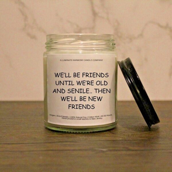 We'll Be Friends Until We're Old And Senile... Then We'll Be New Friends Candle | Funny Gift For Best Friend | Birthday Gift | Funny Candle