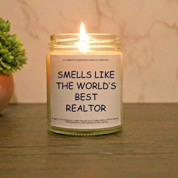 Smells Like The World's Best Realtor Candle | Real Estate Agent Gift | Realtor Candle Gift | Candle Gift For Realtor | Gift For Coworker