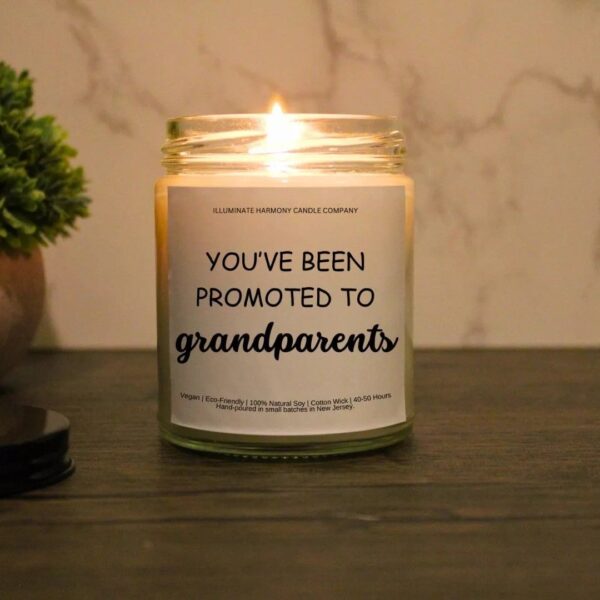 You've Been Promoted To Grandparents | Personalized Candle | Funny Gift |Gift For Grandma | Gift For Her | Holiday Gift | Birthday Gift