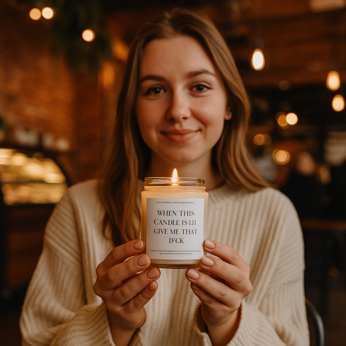 Funny Anniversary Gift for Him, Naughty Candle for Boyfriend, Sexy Adult Humor, Flirty Husband Birthday Present, 'When This is Lit...' Quote - Image 3