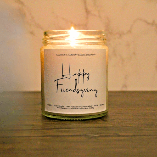 Happy Friendsgiving Candle – Fall Thanksgiving Decor, Host Gift Idea, Fall Vibes
