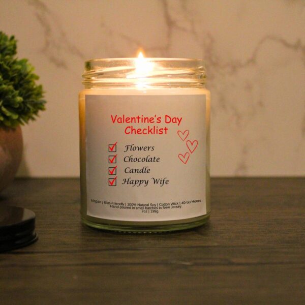 Valentine's Day Checklist Candle| Personalized Candle Gift | Funny Gift | Gift