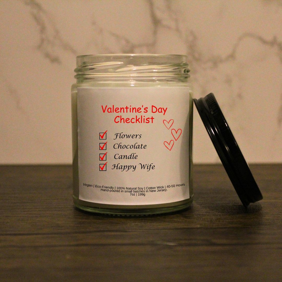 Valentine's Day Checklist Candle| Personalized Candle Gift | Funny Gift | Gift - Image 3
