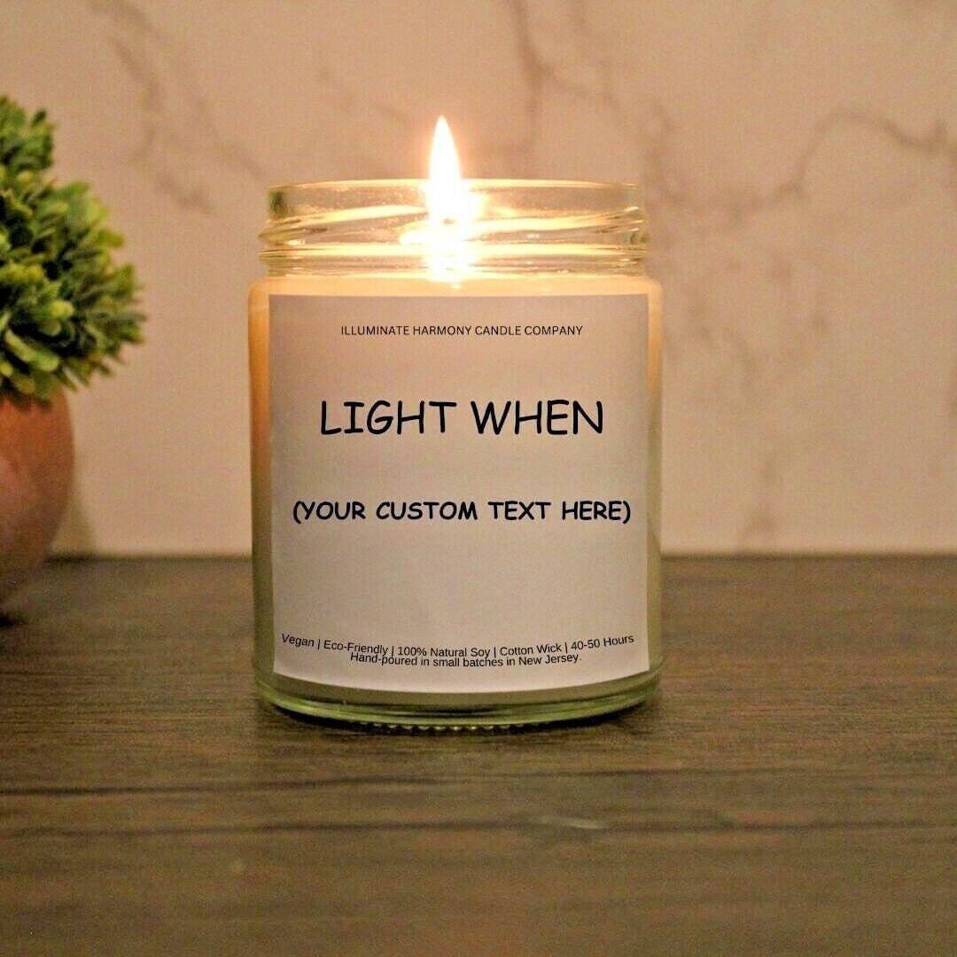 Light When Customized Text Candle | Anniversary Gift For Husband Or Wife |