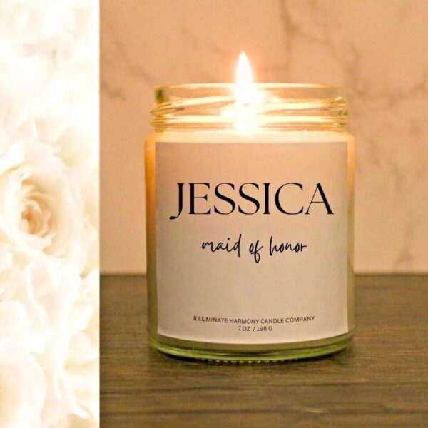 Personalized Maid Of Honor Candle | Custom Maid Of Honor Proposal Candle Gift |