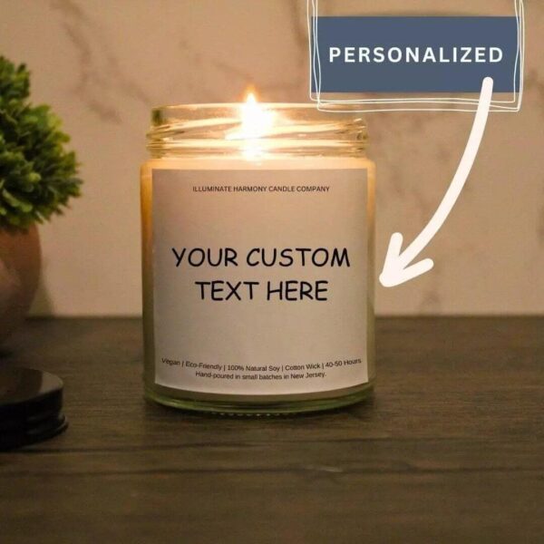 Custom Text Candle| Best Friend Gift| Personalized Candle Gift | Blank Candle |