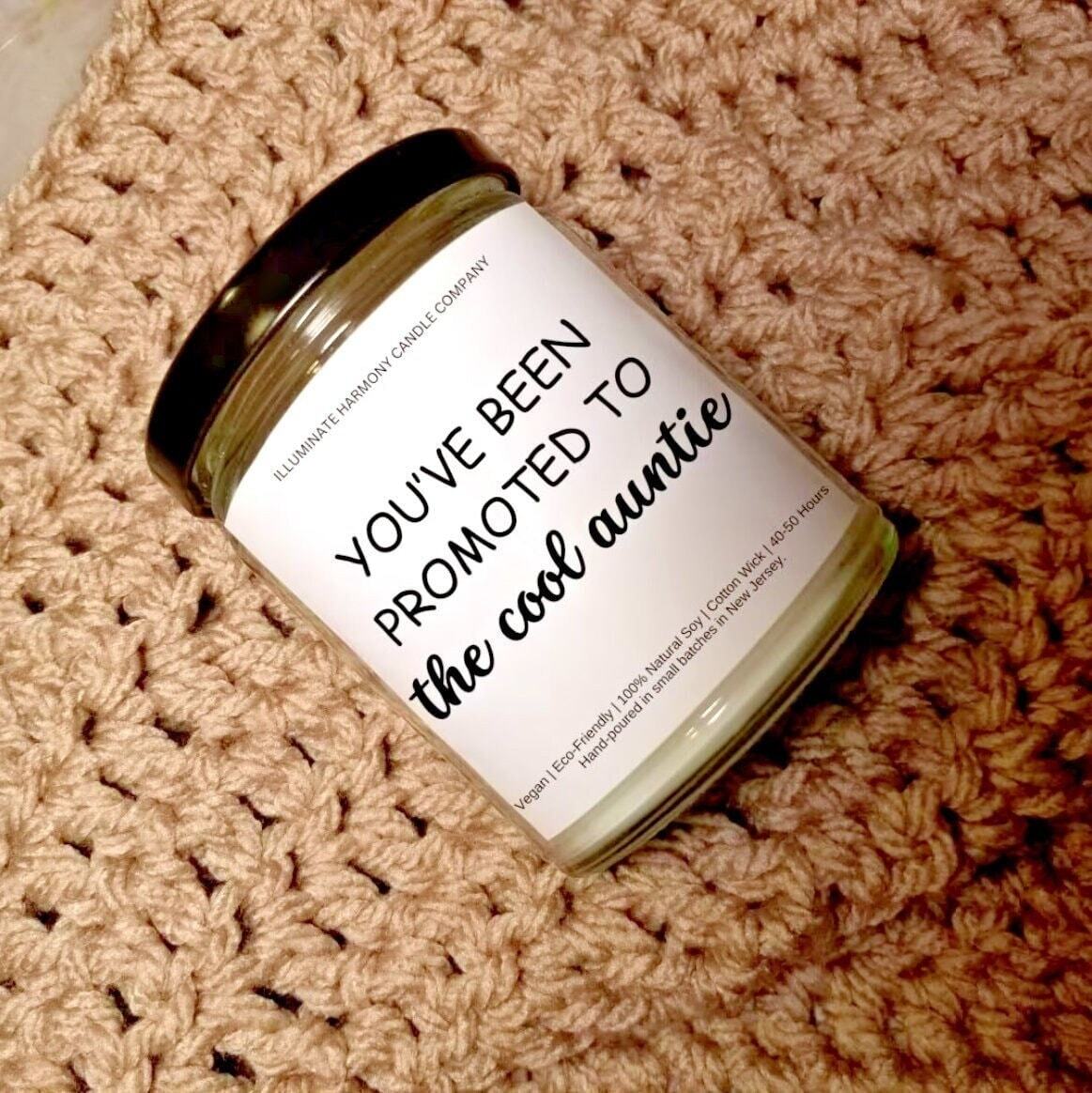 You've Been Promoted To The Cool Auntie Candle | Personalized Candle Gift | - Image 3