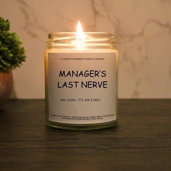 Manager's Last Nerve Candle |Funny Candles |Personalized Candle Gift |Last