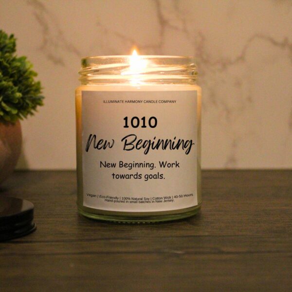 1010 Angel Number Candle: New Beginnings, Law of Attraction