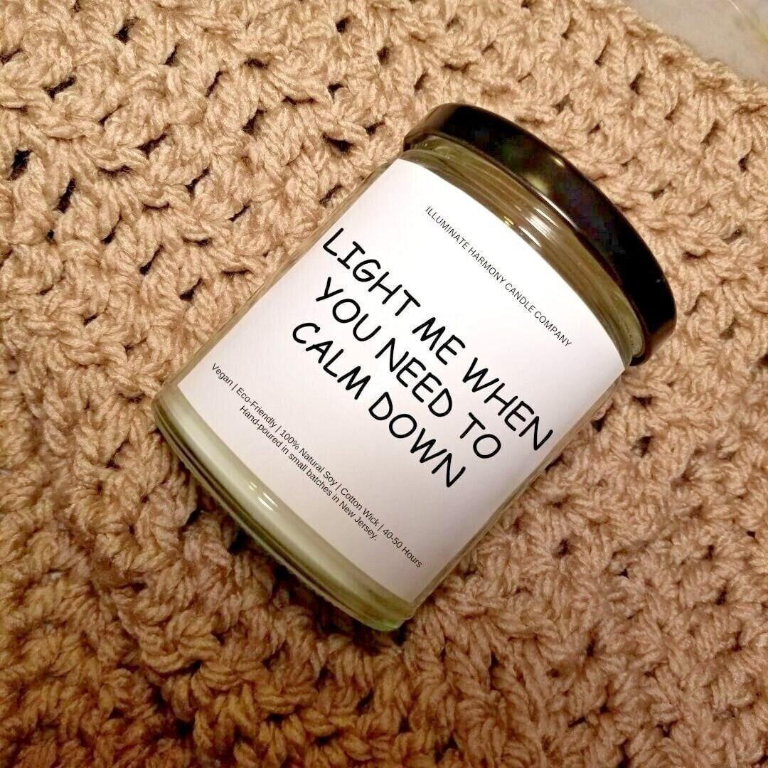 Calm Down Candle: Soy Wax, Funny Stress Relief Gift - Image 2