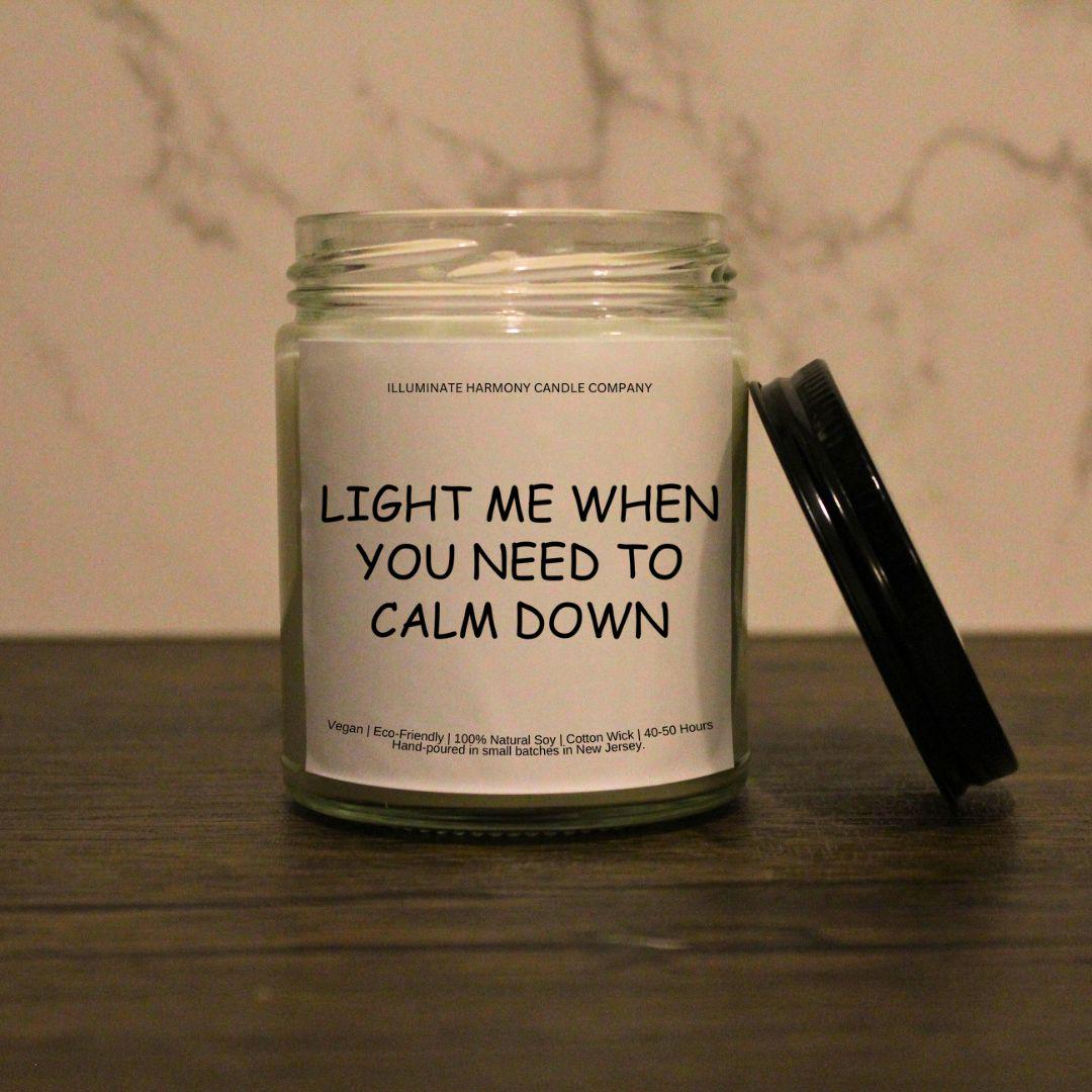Calm Down Candle: Soy Wax, Funny Stress Relief Gift - Image 3