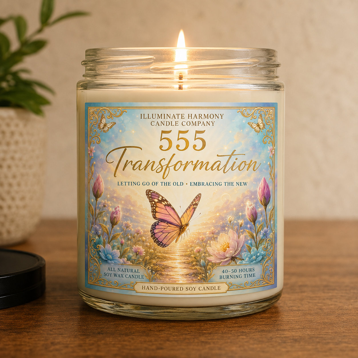 555 Angel Number Candle |Law of Attraction | Repeating Numbers Candle |