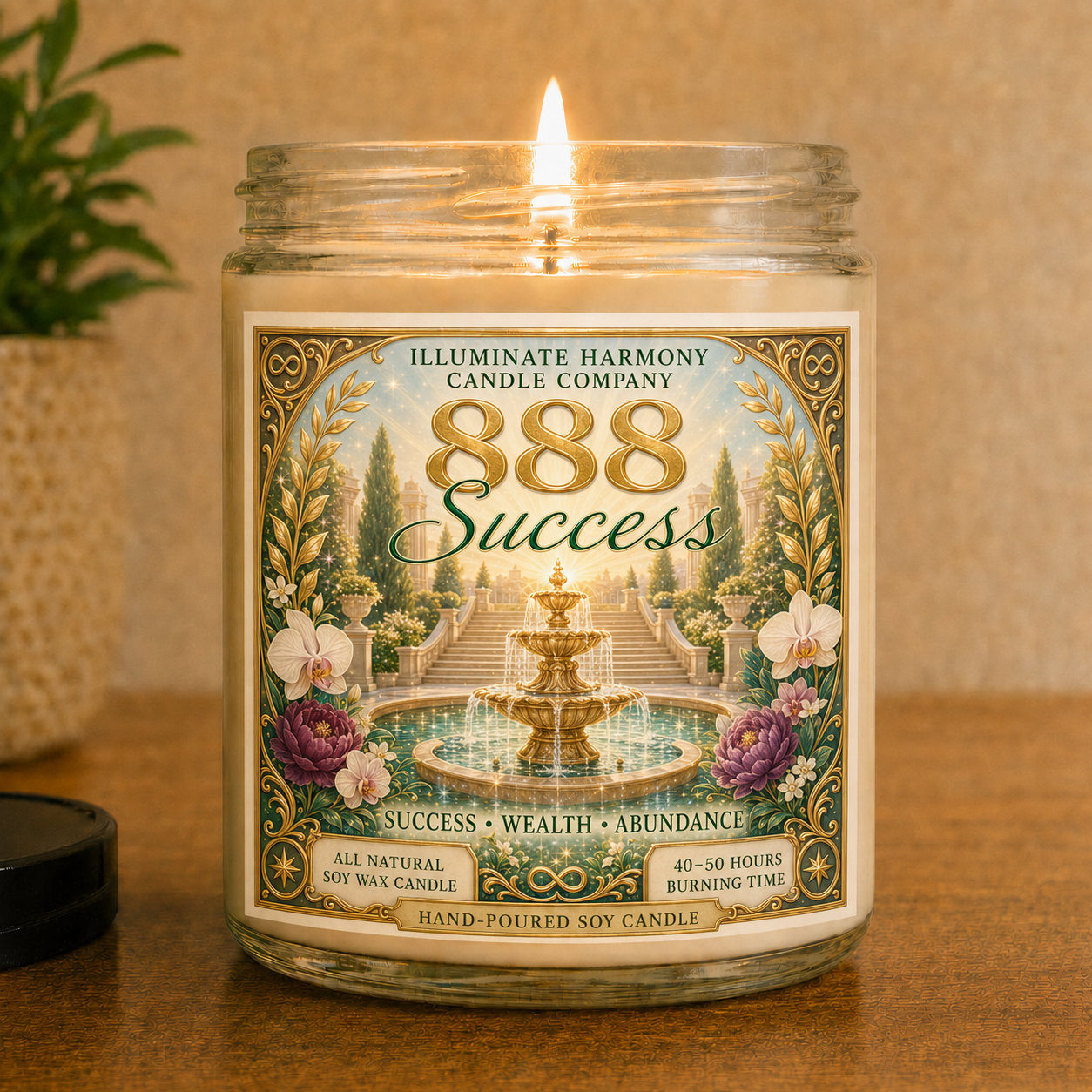 888 Angel Number Candle: Law of Attraction, Manifestation, Numerology