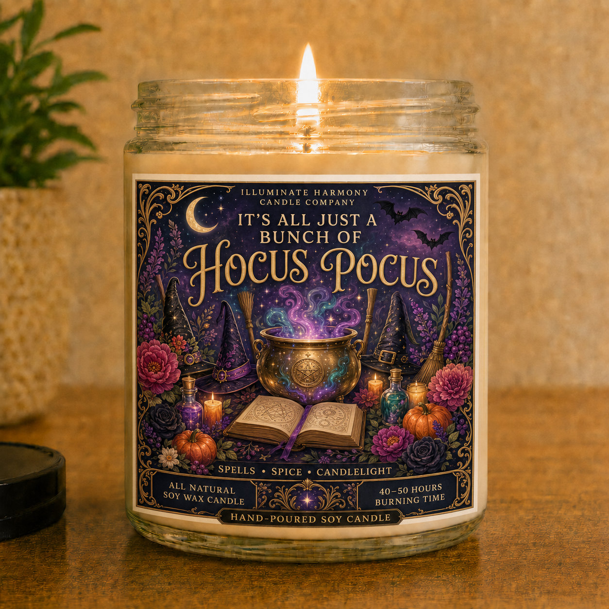 Hocus Pocus Candle – Witchy Halloween Decor, Spooky Season Gift, Fall Vibes