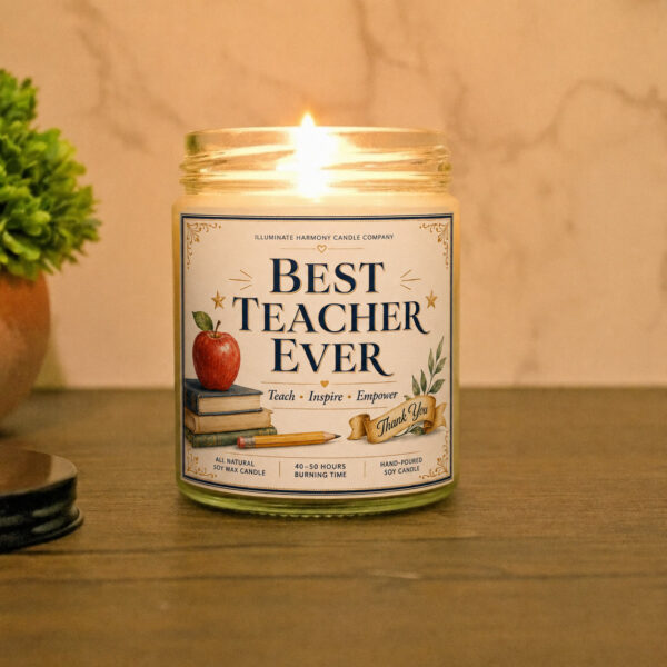 Best Teacher Ever Candle |Funny Candles | Personalized Candle Gift | Birthday