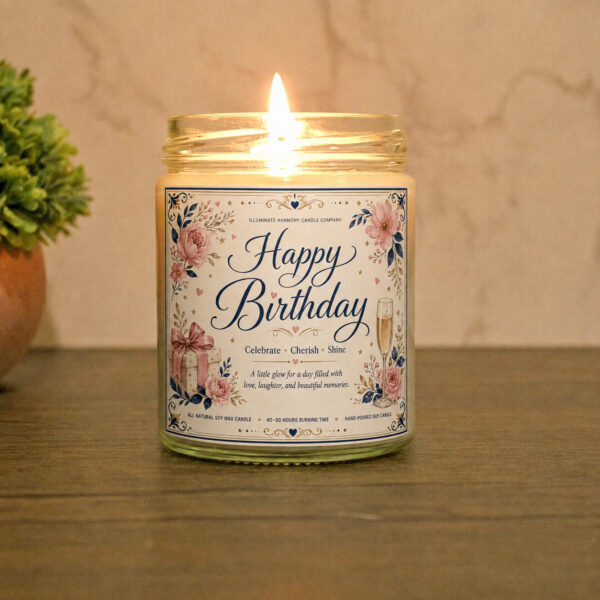 Happy Birthday Candle, Funny Birthday Gift for Friend, Birthday Candle Gift for Women, Milestone Birthday Decor, Soy Candle Birthday Gift