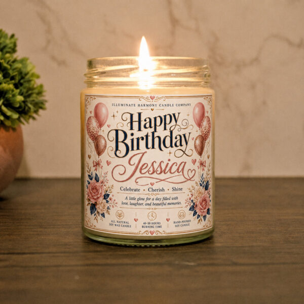 Happy Birthday Custom Candle | Customizable Birthday Gift for Her Or Him | Best