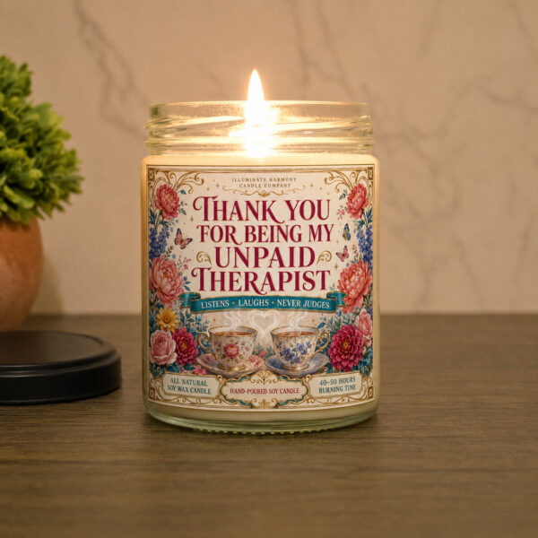 Thank You For Being My Unpaid Therapist Candle | Funny Gift For Coworker Or