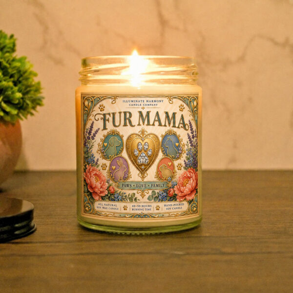 Fur Mama Candle | Gift For Dog Lover | Gifts For Cat Lovers | Pet Animal Lover