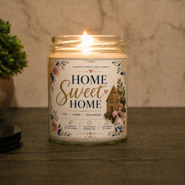 Home Sweet Home Scented Soy Candle | Cozy And Relaxing Aroma | 7oz | Perfect