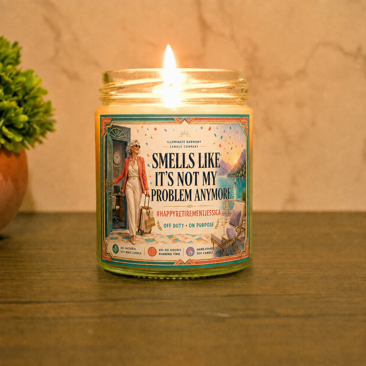 Smells Like It's Not My Problem Anymore Candle #HappyRetirement Retirement Gift