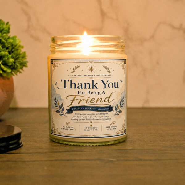 Thank You For Being A Friend Candle Best Friend Gift Favorite Friend Candle