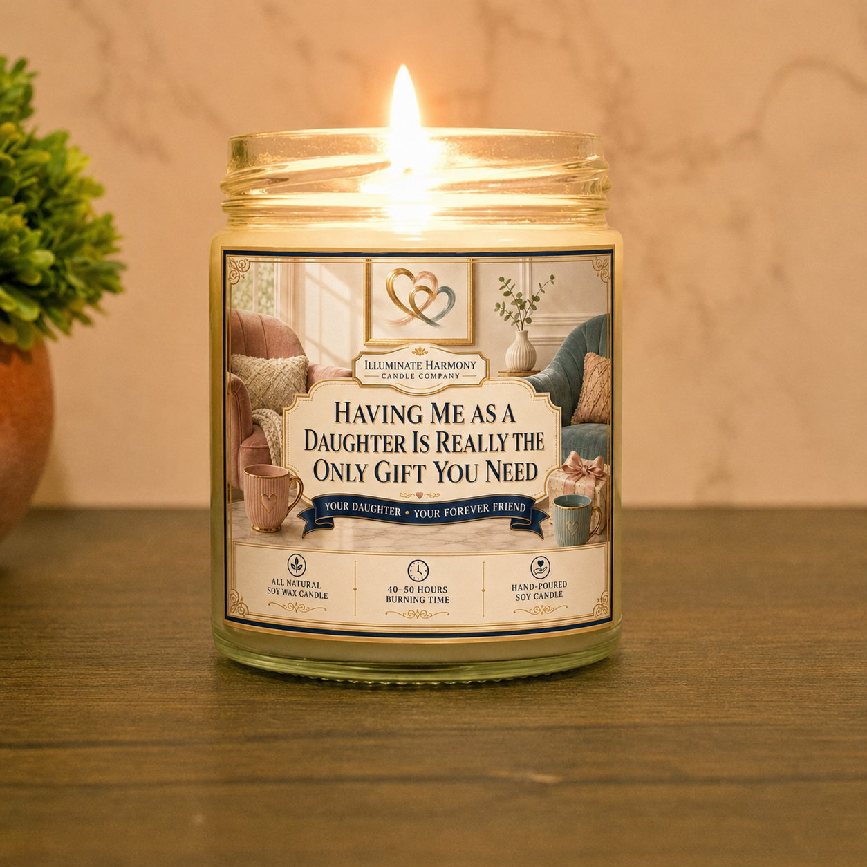 Having Me As A Daughter Is Really The Only Gift You Need Candle | Motherโs Day