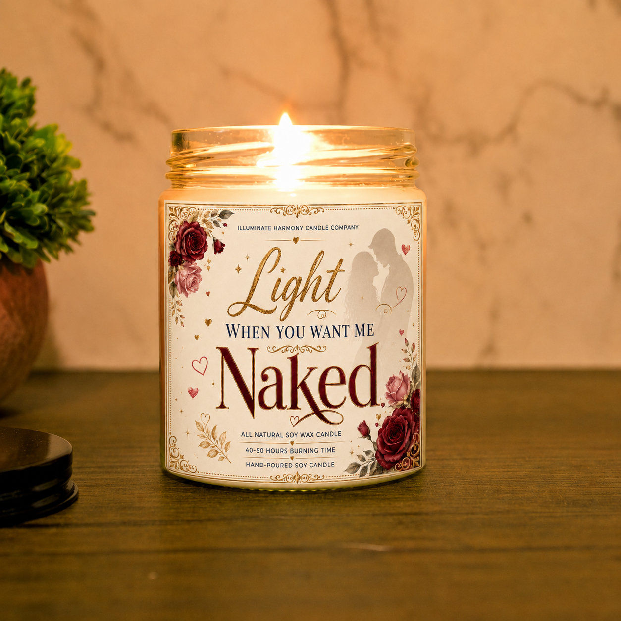 Light When You Want Me Naked Candle| Valentine’s Day Candle| Romantic Candle|