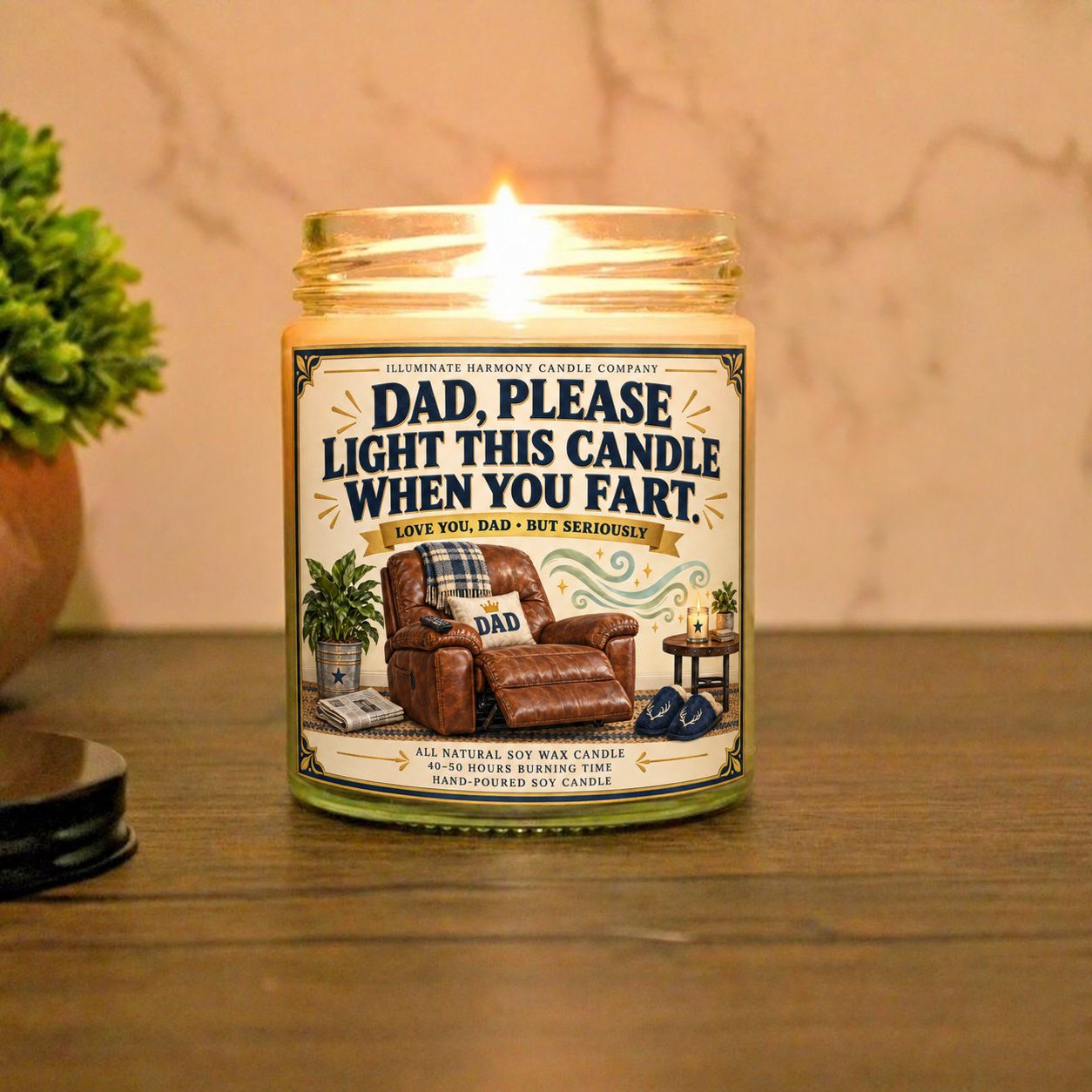 Dad Please Light This Candle When You Fart | Funny Gift For Dad | Father B Day