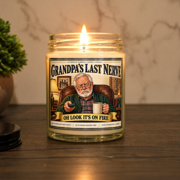 Grandpa’s Last Nerve Candle | Funny Candles | Personalized Candle Gift | Last