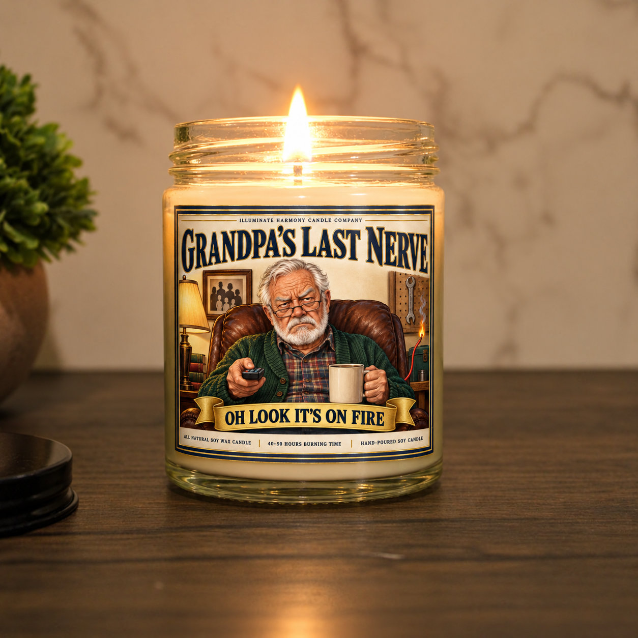 Grandpa’s Last Nerve Candle | Funny Candles | Personalized Candle Gift | Last